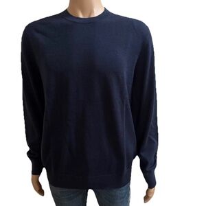 Banana Republic Men's 100% Merino Wool Sweater Crewneck Blue